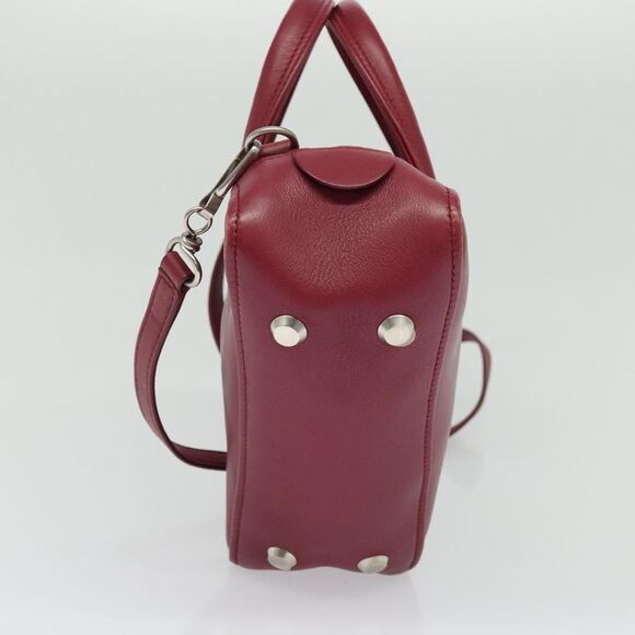 Balenciaga Triangle Duffle Bag Leather Red Leather Handbag (Pre-Owned) - Picture 4 of 16